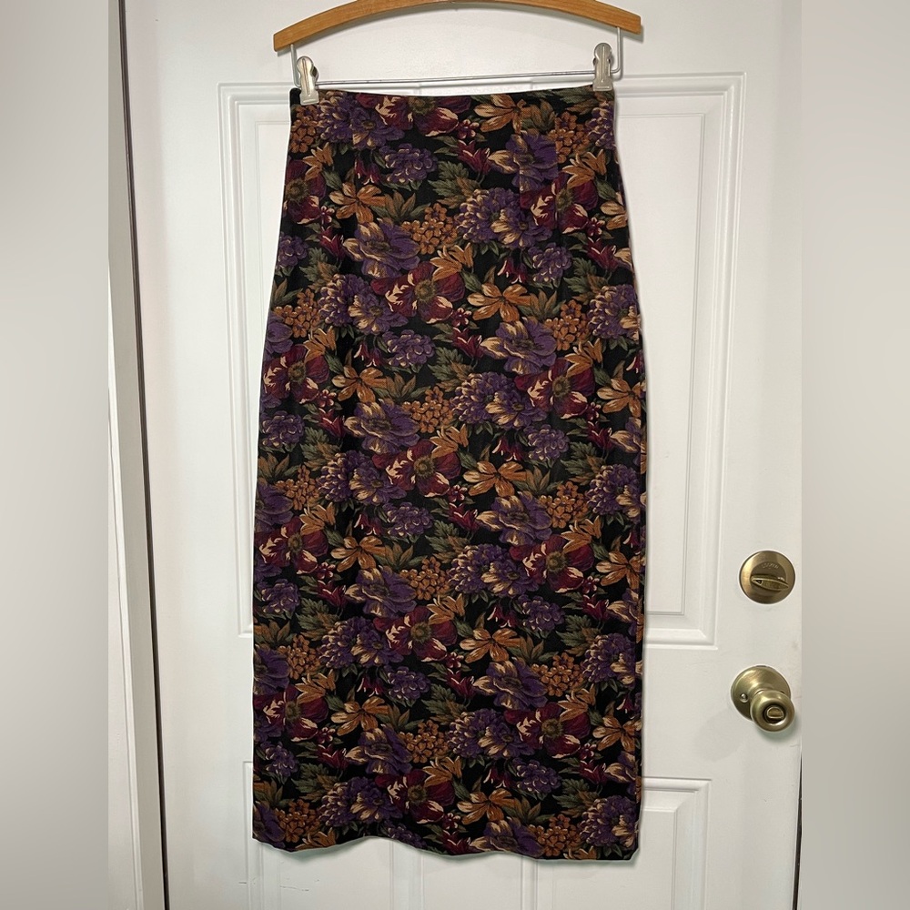 Vintage Briggs New York Floral Midi Skirt